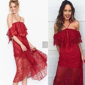 Alice McCall Electric Dress Red Lace Size US 4